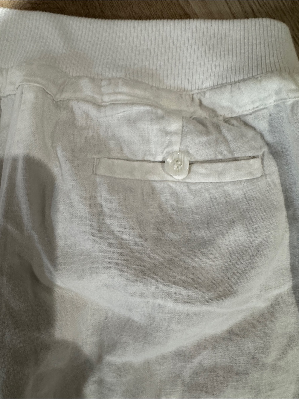 Love Tree White Wide-Leg Cotton Pants with Lace Trim - Picture 7 of 8